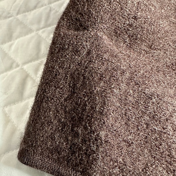 Liz Claiborne 100% Wool Brown Long Sleeve Knee Length Knit Sweater Cardigan S - Picture 10 of 11